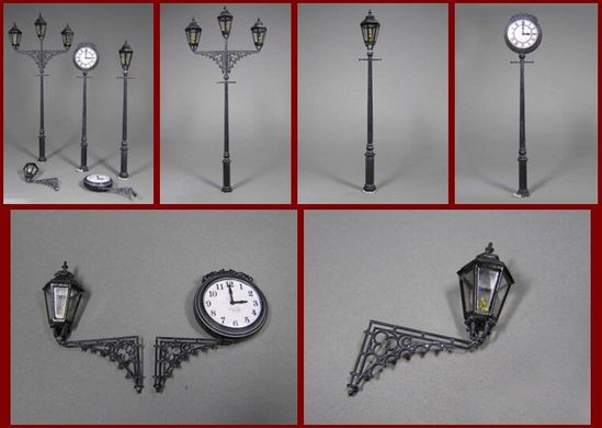 MiniArt 35560 Street Lamps and Clocks 1/35 Набор уличных фонарных столбов с часами