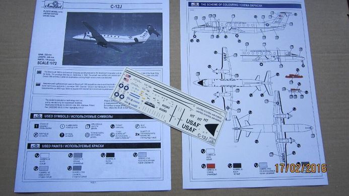 1/72 Beechcraft C-12J USAF тактический военный самолет (Amodel 72344) сборная модель