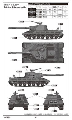 1/72 Об'єкт 268 радянський важкий танк (Trumpeter 07155), збірна модель