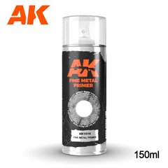 Грунтовка-спрей сіра для металу, 150 мл (AK Interactive AK1016 Fine Metal Primer Spray)