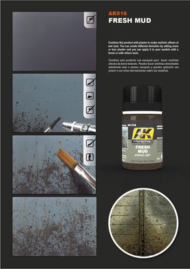 Свежая грязь, жидкость для создания эффекта грязи, эмаль, 35 мл (AK Interactive AK016 Fresh Mud Effect)