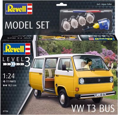 1/24 Автомобиль Volkswagen T3 Bus, серия Model Set с красками, клеем и кистями (Revell 67706), сборная модель