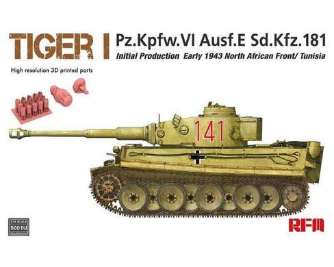 1/35 Танк Pz.Kpfw.VI Ausf.E ранніх серій, Туніс/Північна Африка 1943 рік + додаткові деталі 3D-друк (Rye Field Model RM-5001U), збірна модель