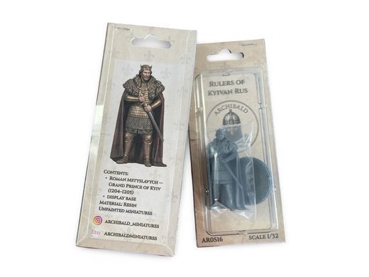 54мм Роман Мстиславич, великий князь Київський 1204-1205 років (Archibald Miniatures), колекційна смоляна мініатюра