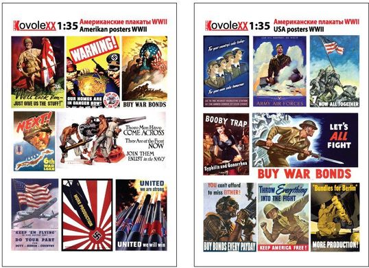 1/35 Американские плакаты Второй мировой, тонкая самоклейка KovoleXX 35103