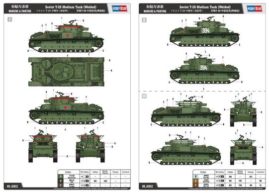 1/35 Т-28 (сварной) советский средний танк (HobbyBoss 83852) сборная масштабная копия