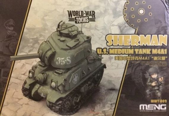 Танк Sherman M4A1, сборка без клея, Meng World War Toons WWT-002