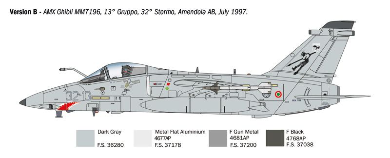 1/72 AMX Ghibli реактивний штурмовик (Italeri 1460), збірна модель