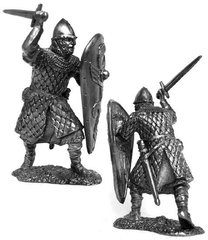 54 мм Норманнский рыцарь, 11 век, оловянная миниатюра (Солдатики Публия PTS-5001B)
