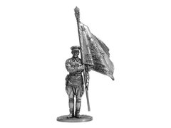54 мм Старший сержант прикордонних військ НКВС з прапором загону, СРСР 1939-43 років (EK Castings WW2-54), колекційна олов'яна мініатюра
