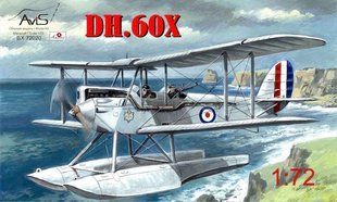 1/72 Гідро-літак&nbsp;De Havilland DH.60X Gipsy Moth на поплавковому шасі (AviS 72020), збірна модель