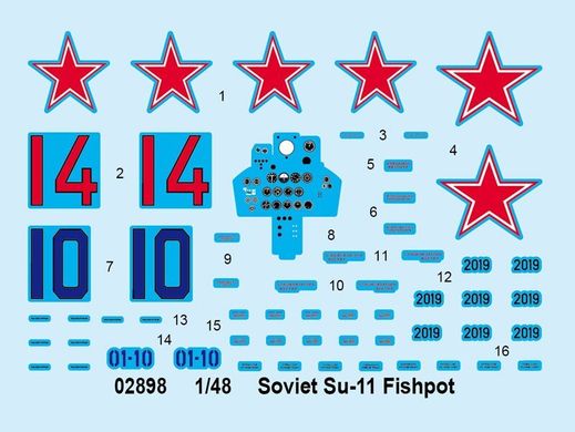 1/48 Сухой Су-11 советский перехватчик (Trumpeter 02898), сборная модель