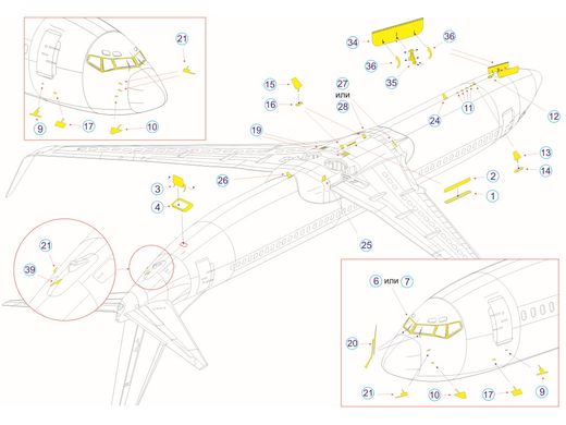 1/144 Фототравління для Boeing 737-800, для моделей Звєзда (Мікродизайн МД 144202)