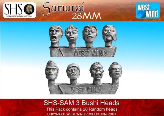 Samurai - Bushi Heads - West Wind Miniatures WWP-SHS-SAM3