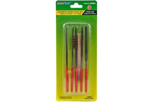 Набор натфилей + мини щетка по металлу, 5+1 (Master Tools 09964 Assorted Needle Files Set)