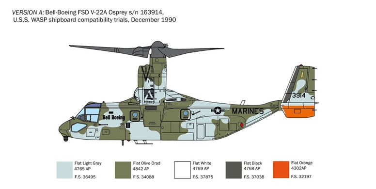 1/72 V-22A Osprey американський конвертоплан (Italeri 1463), збірна модель
