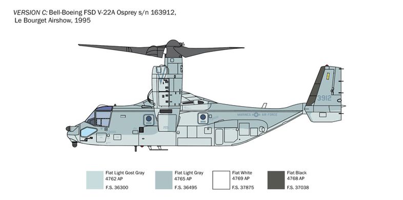 1/72 V-22A Osprey американский конвертоплан (Italeri 1463), сборная модель