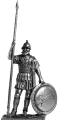 54 мм Македонский гоплит, середина 4 в. До н.э., оловянная миниатюра (EK Castings A206)