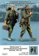 1/35 Операция "Барбаросса" №2, немецкий пулеметчик и пехотинец, лето 1941 год, 2 фигуры (Танк 35077)