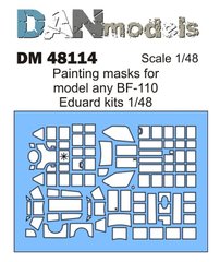 1/48 Покрасочные маски для Messerschmitt Bf-110, для моделей Eduard (DANmodels DM 48114)