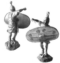 54 мм Римский гастат, 3-2 века до н. э. (Солдатики Публия PTS-5203), коллекционная оловянная миниатюра