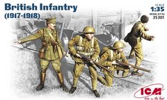 1/35 Британська піхота 1917-18 років, 4 фігури (ICM 35301), збірні пластикові