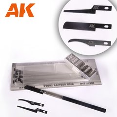 Мини пилочка со сменными лезвиями разной формы (AK Interactive AK9312 Craft Saw Set with 3 Blades)