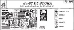 1/72 Фототравление для Junkers Ju-87D Stuka (для Fujimi) интерьер + экстерьер (Eduard 72196)