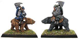 Mirliton Miniatures - Миниатюра 25-28 mm Fantasy - Dwarves with axe on bears - MRLT-DW024
