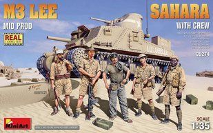 1/35 Танк M3 Lee "Lulubelle" середини виробництва з фігурами екіпажу (Miniart 35274), збірна модель