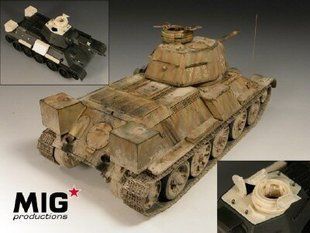 1/35 Конверсия для Pz.Kpf.Wg.747(r) - трофейный Т-34/76, смоляные детали (MIG Productions MP35-136)