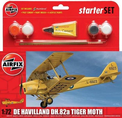 1/72 De Havilland DH.82a Tiger Moth учебно-тренировочный биплан (Aifix 55115) + клей + краска + кисточка