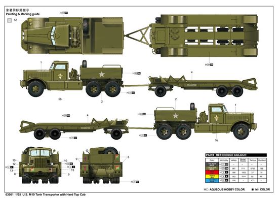 1/35 Танковый тягач M19 с прицепом M9, версия с цельнометаллической кабиной (I Love Kit 63501), сборная модель