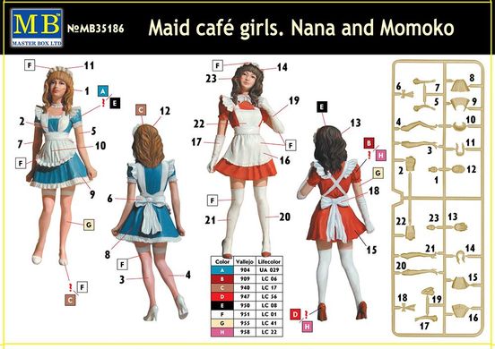 1/35 Nana та Momoko - дівчата з "Кафе служниць (Maid Cafe)" (Master Box 35186) збірні пластикові фігури