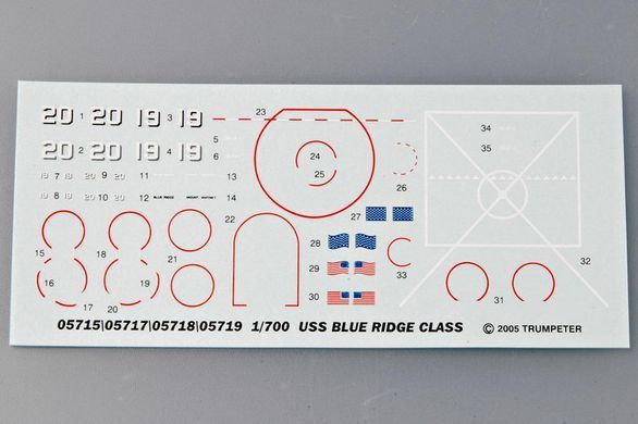 1/700 Командний корабель USS Blue Ridge LCC-19 флагман Сьомого флоту США (Trumpeter 05715), збірна модель