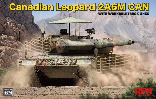 1/35 Канадский танк Leopard 2A6M CAN, набор с рабочими траками (Rye Field Model RM5076), сборная модель