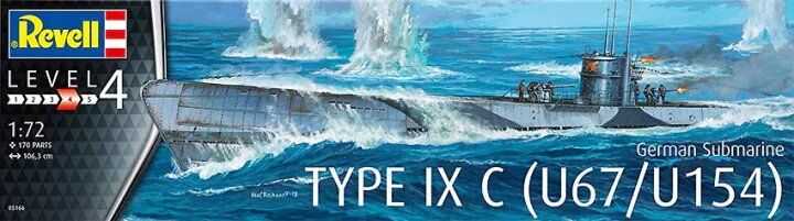 1/72 Немецкая подводная лодка Type IXC U67/U154 (Revell 05166), сборная модель
