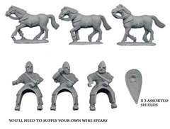 Темные века (Dark Ages) - Norman Knights in chain with Spears I (3 cav figs) - Crusader Miniatures NS-CM-DAN100