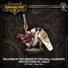 Paladin Order of the Wall, Protectorate of Menoth, мініатюра Warmachine (Privateer Press Miniatures PIP-32048), збірна металева нефарбована