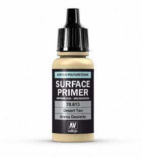 Vallejo 70613 Грунтовка Пустынный акрил-полиуретановая, 17 мл (Desert Tan Surface Primer Acrylic-Polyurethane)
