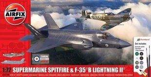 1/72 Літаки Spitfire Mk.Vc та F-35B Lightning II, серія Then and Now, з клеєм та фарбами (Airfix A50190), збірні моделі
