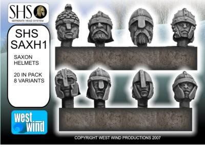 Age of Arthur - Saxon Heads with Helmets - West Wind Miniatures WWP-SHS-SAXH1