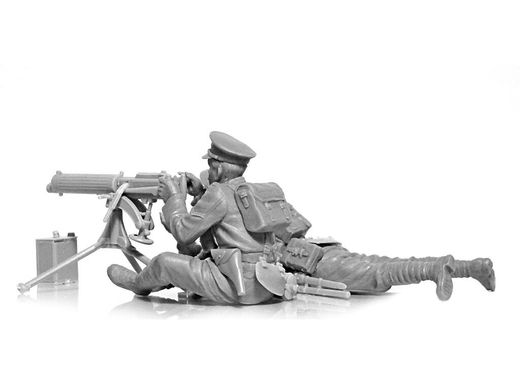 1/35 Розрахунок британського кулемета MG-08, Перша світова, 2 фігури (ICM 35713), збірні пластикові