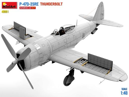 1/48 Истребитель-бомбардировщик P-47D-25RE Thunderbolt, расширенная версия Advanced Kit (Miniart 48001), сборная модель