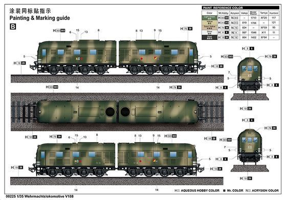 1/35 Wehrmachtslokomotive V188 германский дизельный локомотив (Trumpeter 00225), сборная модель