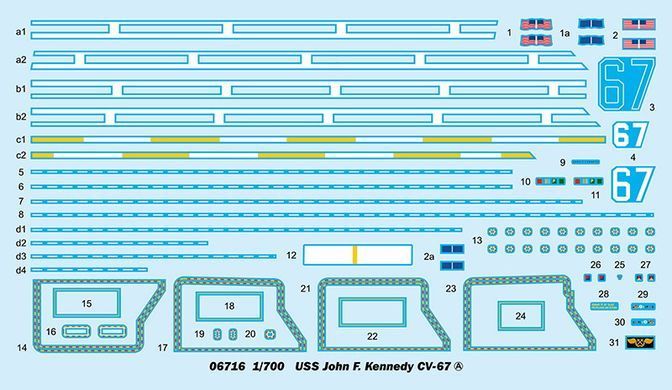 1/700 USS John F. Kennedy CV-67 американский авианосец (Trumpeter 06716), сборная модель