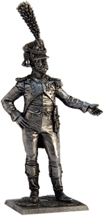 54 мм Офицер фузилёров-егерей Имп. Гвардии. Франция, 1806-14 гг., оловянная миниатюра (EK Castings N250)