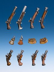 FreeBooTer Miniatures - Pirate Pistols (set of 8 + 4) - FRBT-ZUB 010