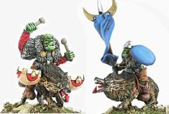 Mirliton Miniatures - Миниатюра 25-28 mm Fantasy - Orc wolf riders Standard bearer and Drummer - MRLT-OR010