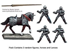 Средневековье (Medieval World) - Mounted Men-at-Arms Lances Upright (3) - Crusader Miniatures NS-CM-MEW102